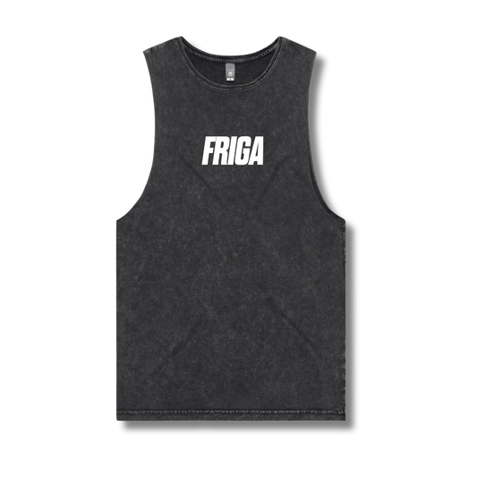 Stone Washed Tank Top Black Friga